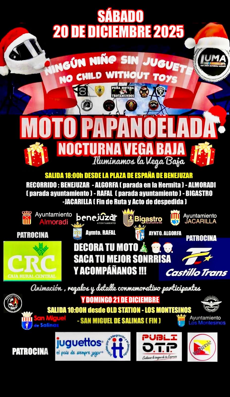 BENEJÚZAR Cartel Moto Papanoelada